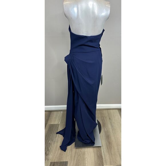 Chiara Boni La Petite Robe Dotai Draped Strapless Gown Size US6 $1250 - Picture 9 of 11